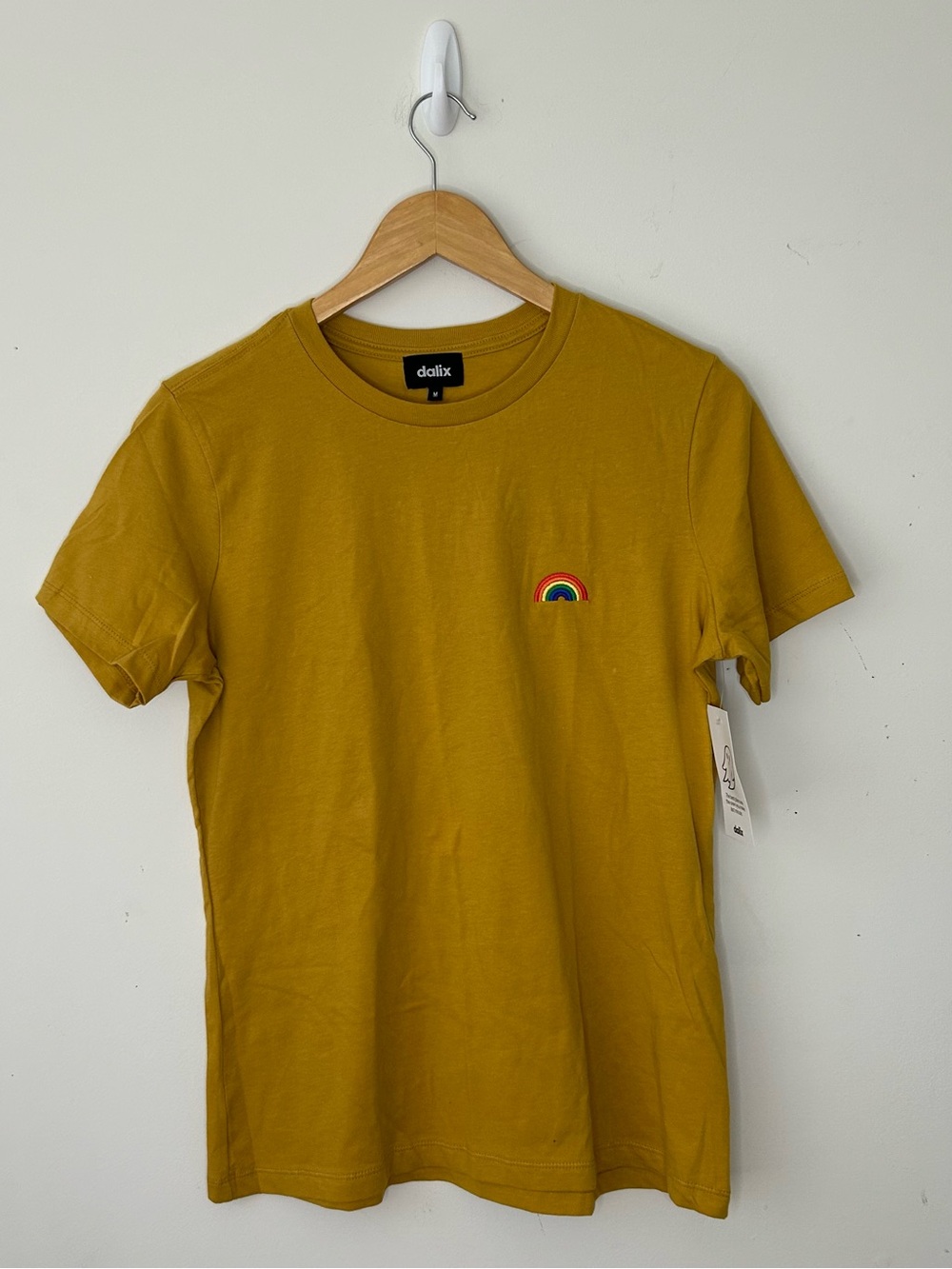 Dalix Womens Rainbow Jersey Tee Medium Yellow T Shirt New